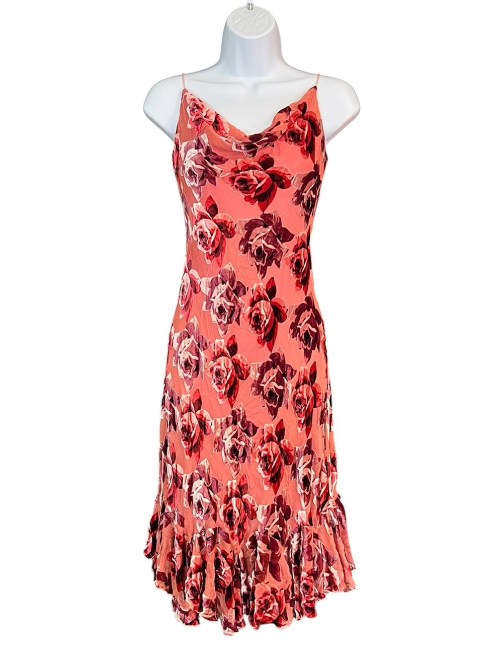 Vintage Betsey Johnson Silk Sheer Mesh Velvet Burnout Floral Dress - Picture 7 of 10